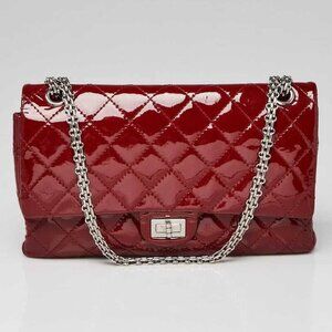 Chanel Red 2.55 Reissue Quilted Patent Leather 226 Flap Bag